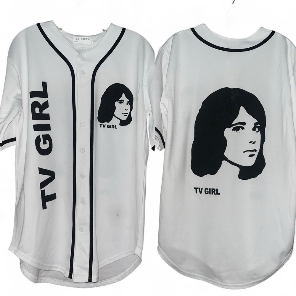 Tv girl band baseball jersey rare black and white sz small LA DREAMZ